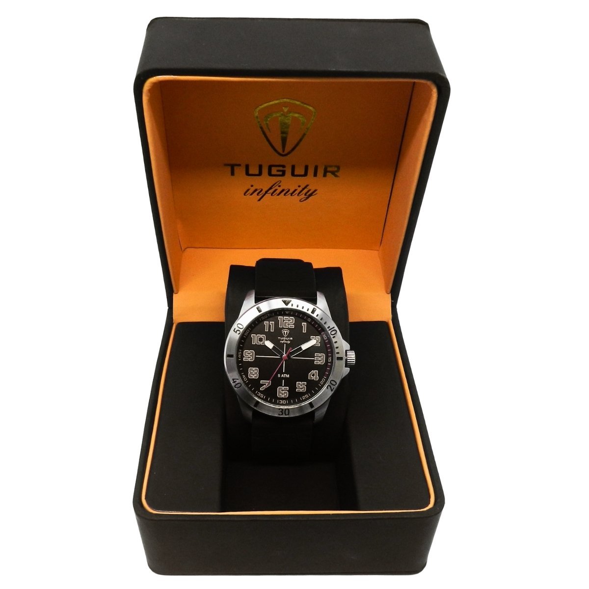 Relógio Masculino de Aço Tuguir Analógico Infinity 9169H Prata e Preto e vermelho Prata 2