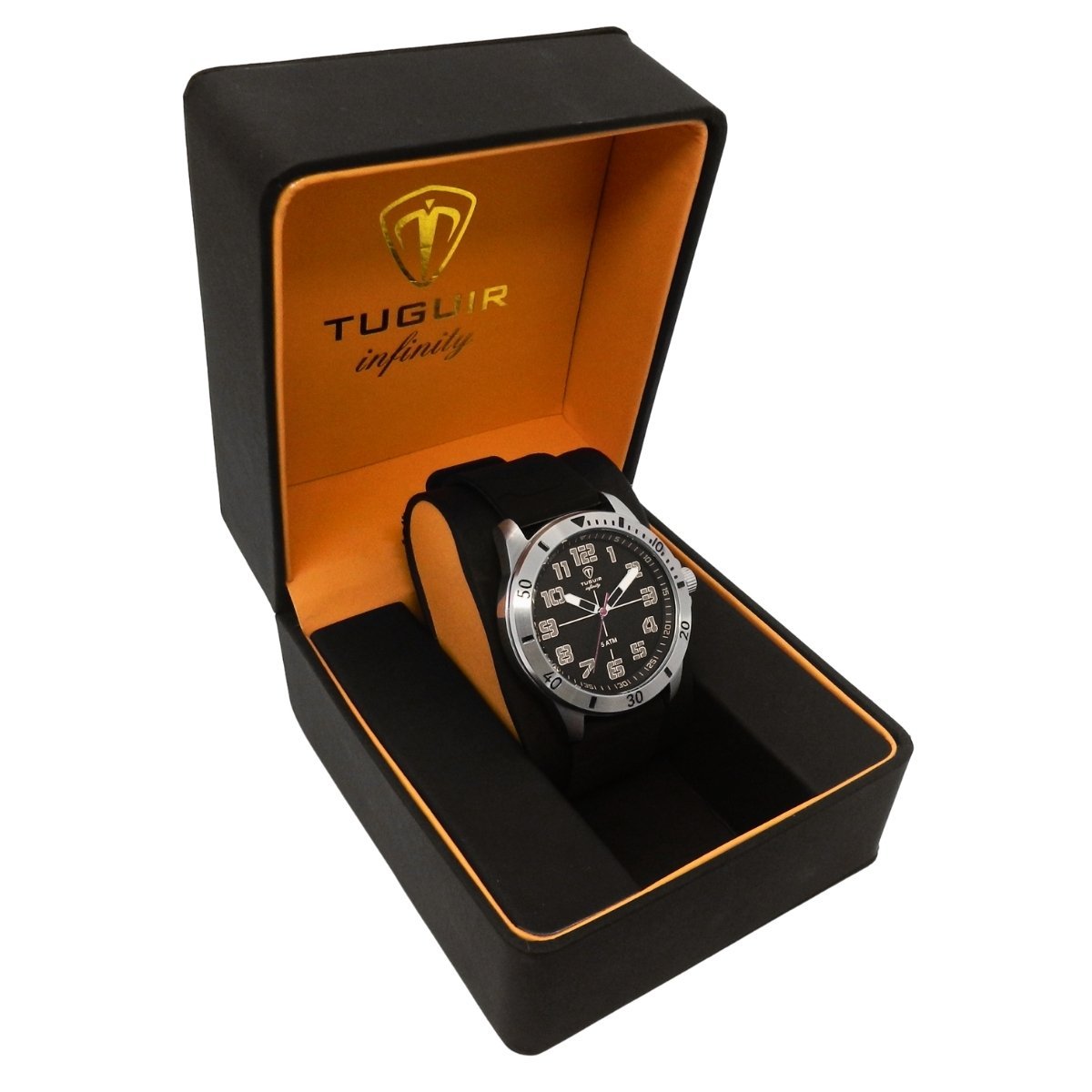 Relógio Masculino de Aço Tuguir Analógico Infinity 9169H Prata e Preto e vermelho Prata 3