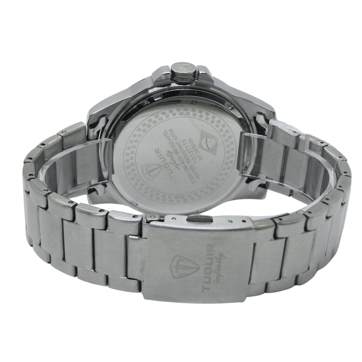 Relógio Masculino de Aço Tuguir Analógico Infinity 9167F Prata e Verde e Amarelo Prata 6