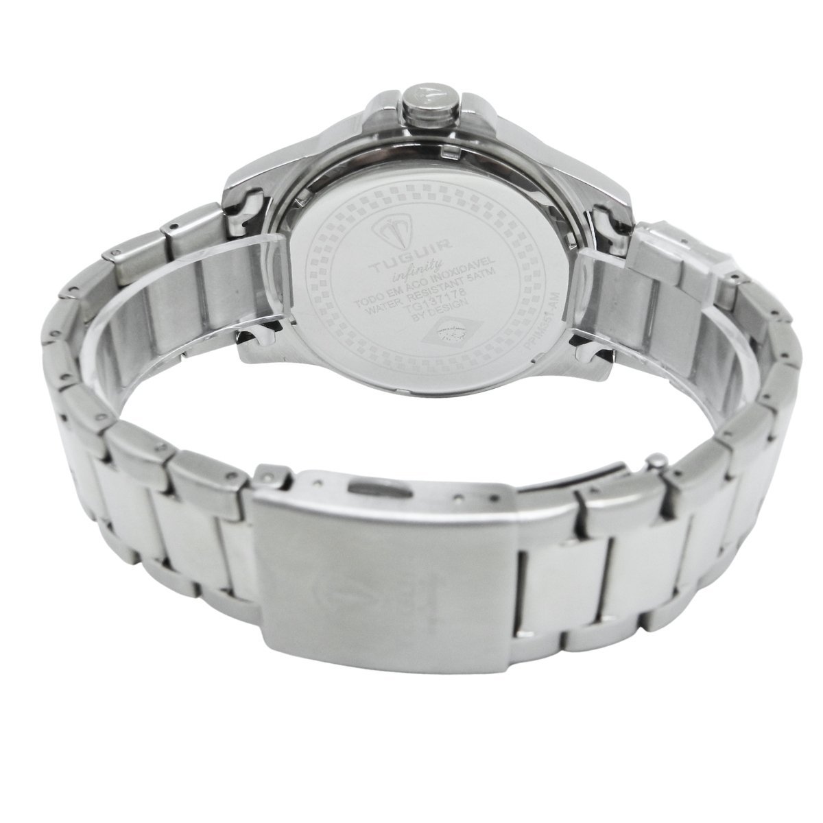 Relógio Masculino de Aço Tuguir Analógico Infinity 6117H Prata e Vermelho Prata 6