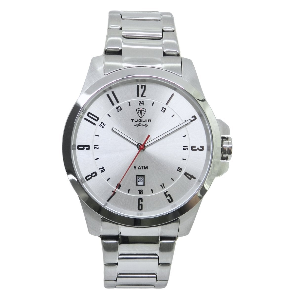 Relógio Masculino de Aço Tuguir Analógico Infinity 6117H Prata e Cinza