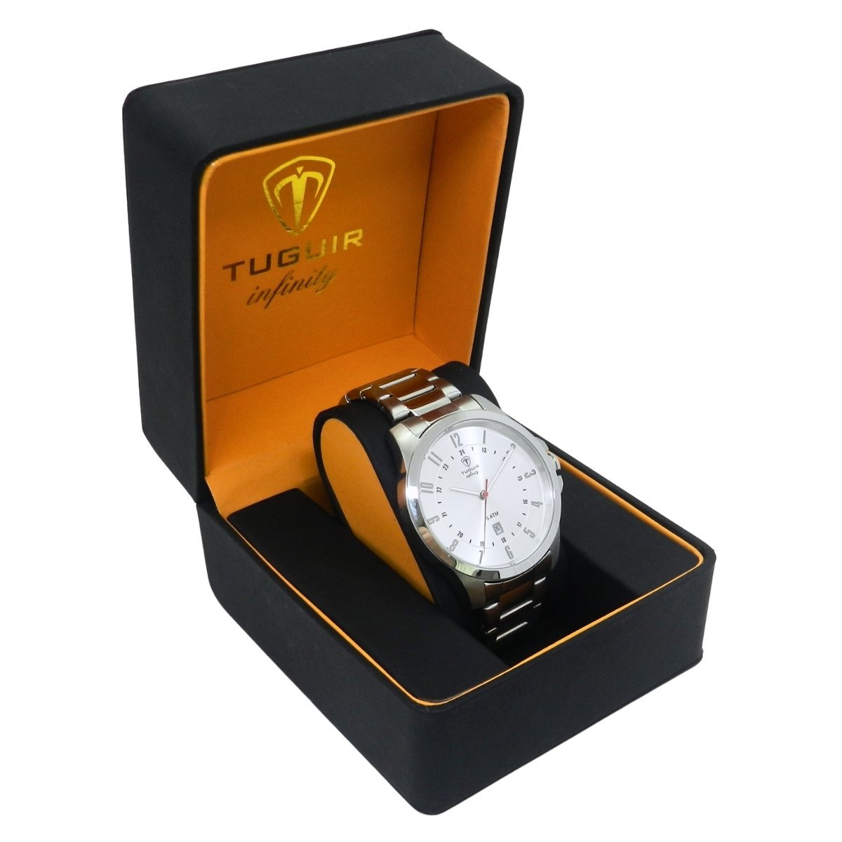 Relógio Masculino de Aço Tuguir Analógico Infinity 6117H Prata e Cinza Prata 3