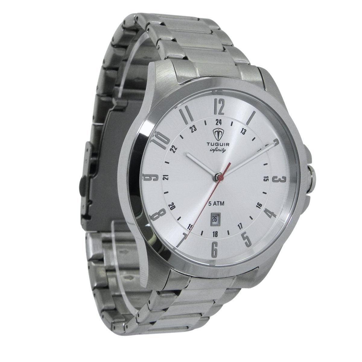 Relógio Masculino de Aço Tuguir Analógico Infinity 6117H Prata e Cinza Prata 4