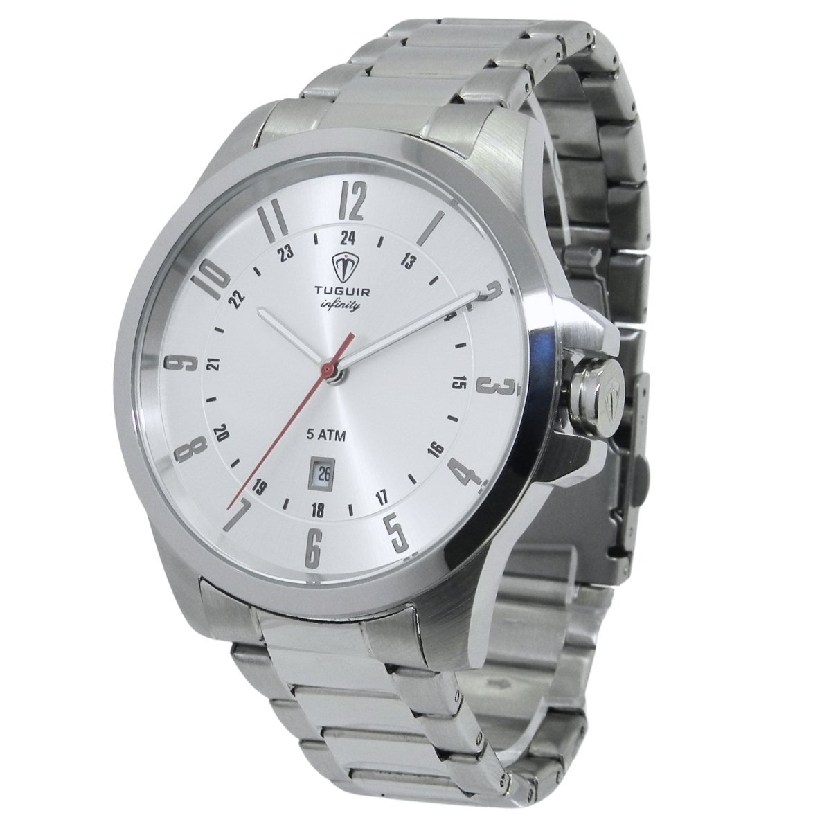 Relógio Masculino de Aço Tuguir Analógico Infinity 6117H Prata e Cinza Prata 5