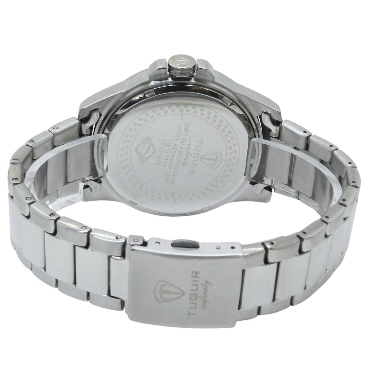 Relógio Masculino de Aço Tuguir Analógico Infinity 6117H Prata e Cinza Prata 6