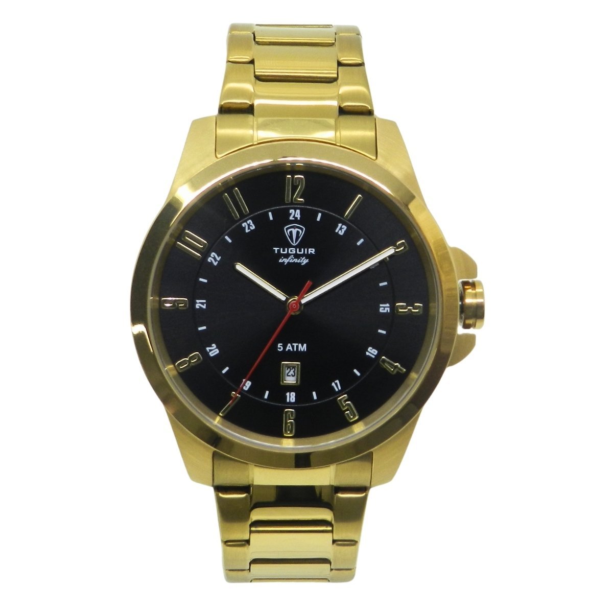 Relógio Masculino de Aço Tuguir Analógico Infinity 6117H Dourado e Preto