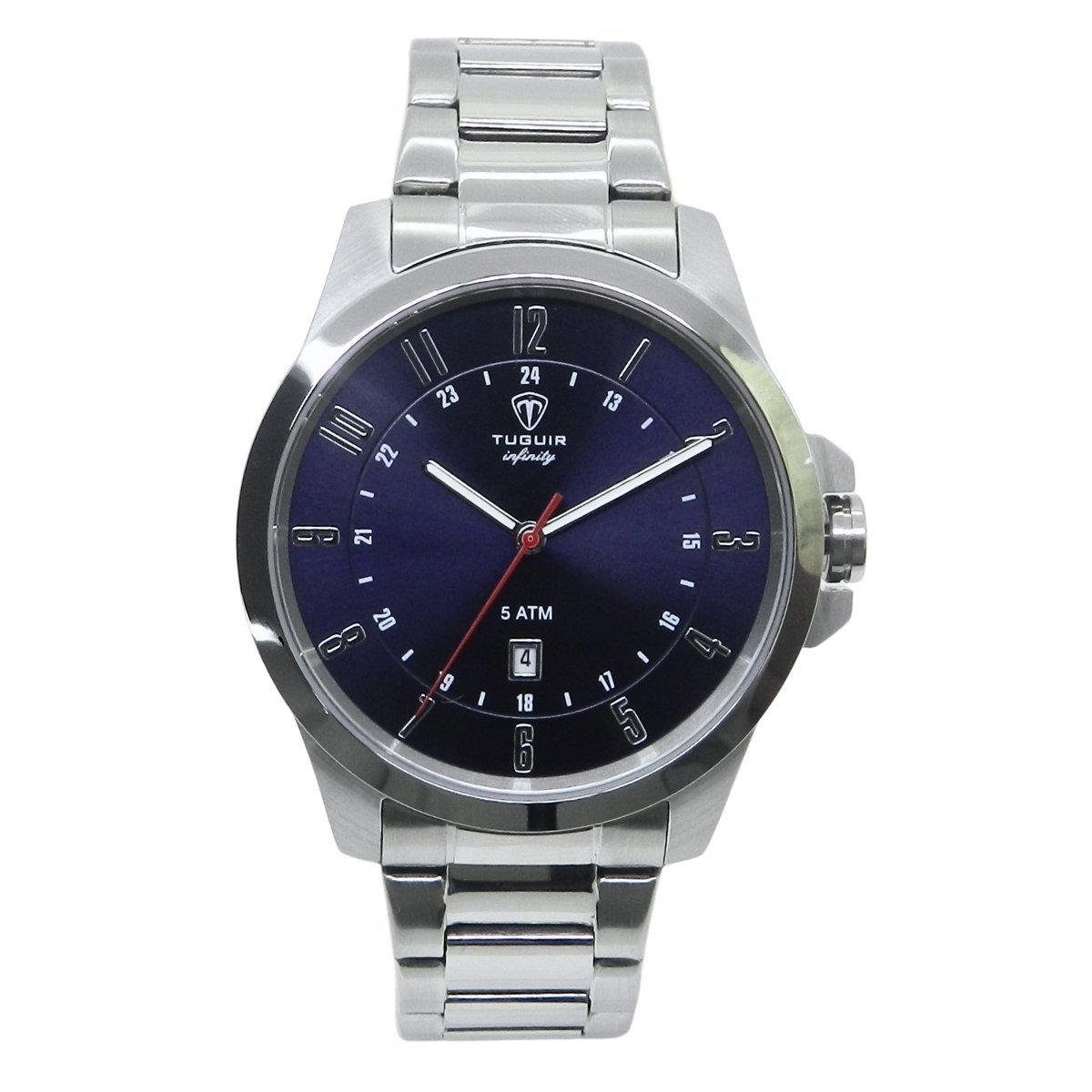 Relógio Masculino de Aço Tuguir Analógico Infinity 6117H Prata e Azul