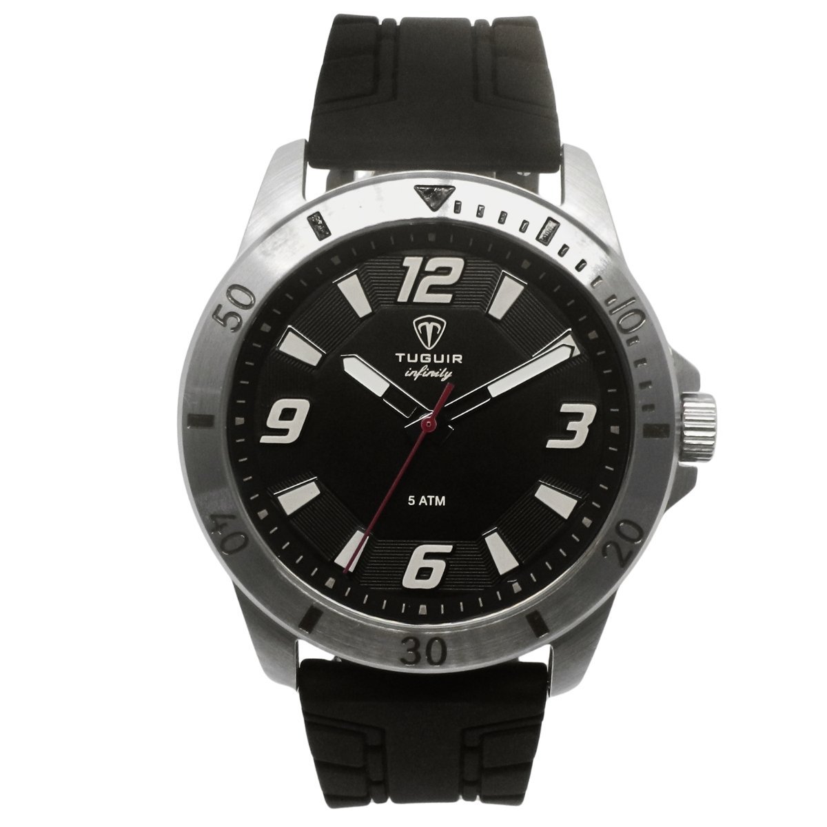 Relógio Masculino de Aço Tuguir Analógico Infinity 9169K Prata e Preto