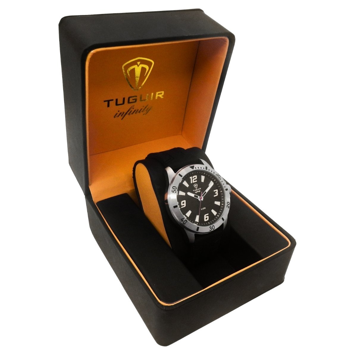 Relógio Masculino de Aço Tuguir Analógico Infinity 9169K Prata e Preto Prata 3