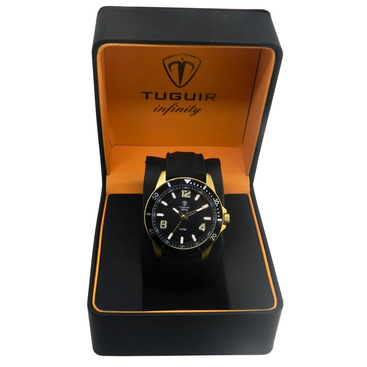 Relógio Masculino de Aço Tuguir Analógico Infinity 9169B Dourado e Preto Dourado 2