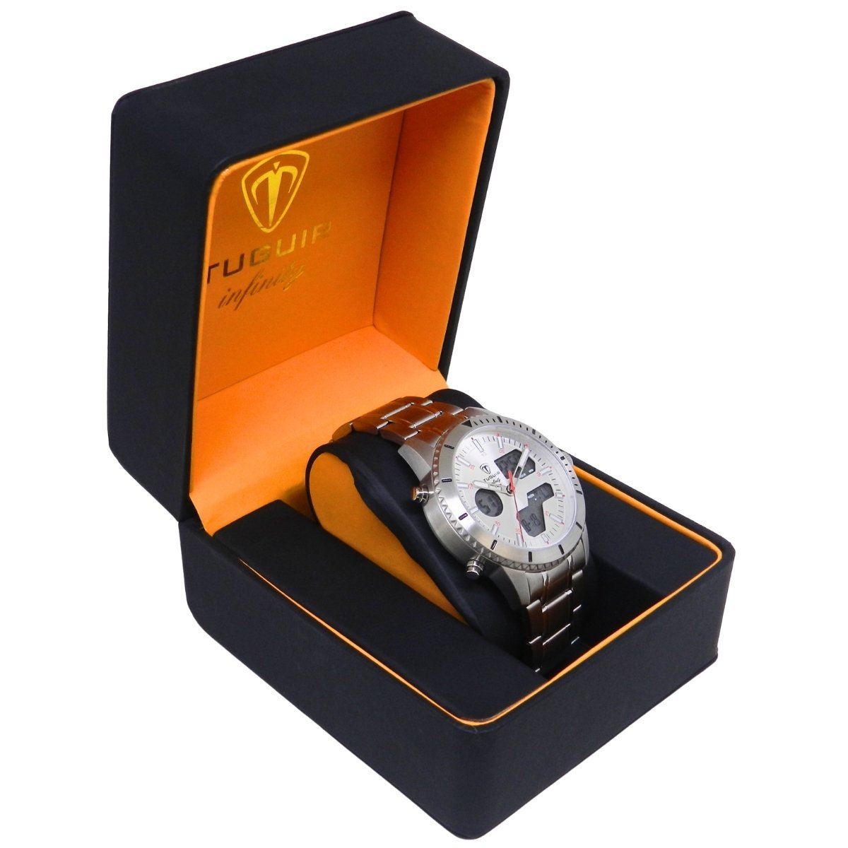 Relógio Masculino de Aço Tuguir AnaDigi Infinity GCS-1274 Prata Prata 3