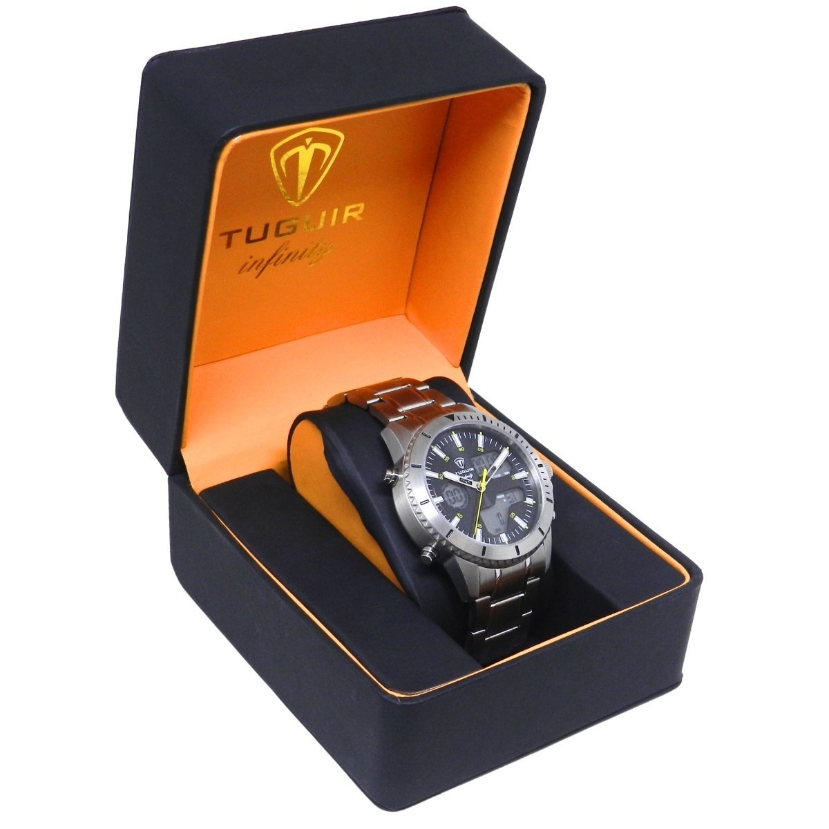 Relógio Masculino de Aço Tuguir AnaDigi Infinity GCS-1269 Prata e Preto Prata 3