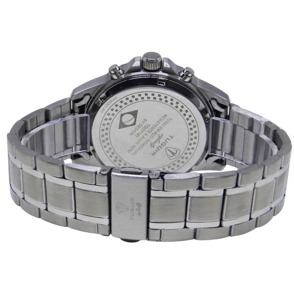 Relógio Masculino de Aço Tuguir AnaDigi Infinity GCS-1269 Prata e Preto Prata 6