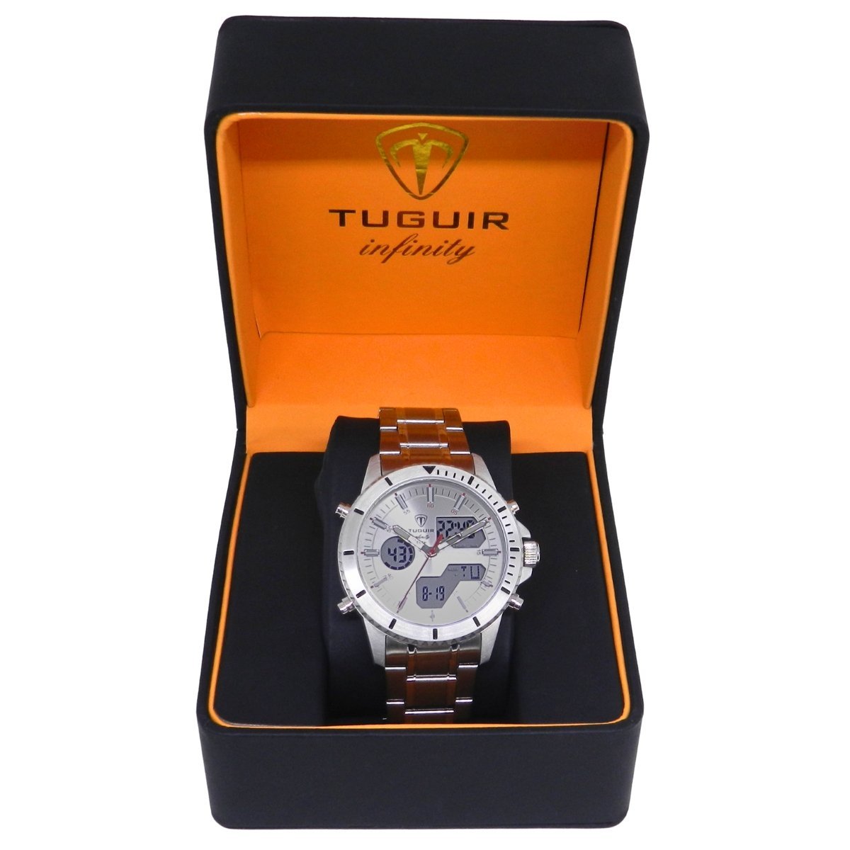 Relógio Masculino de Aço Tuguir AnaDigi Infinity GCS-1269 Prata Prata 2