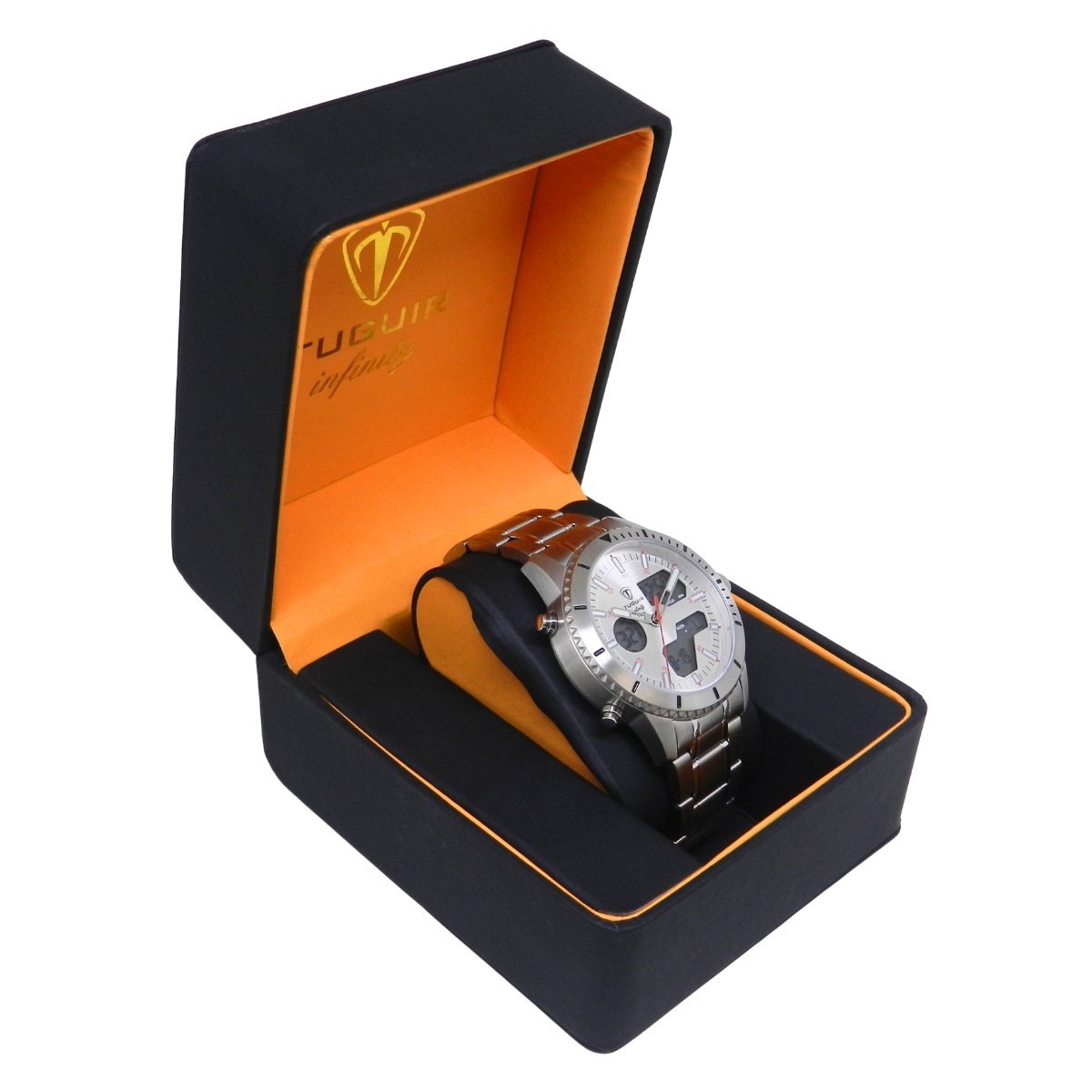 Relógio Masculino de Aço Tuguir AnaDigi Infinity GCS-1269 Prata Prata 3