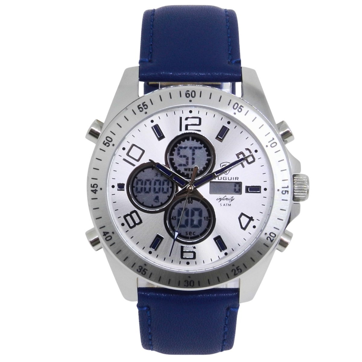 Relógio Masculino de Aço Tuguir AnaDigi Infinity GCS-1274 Prata