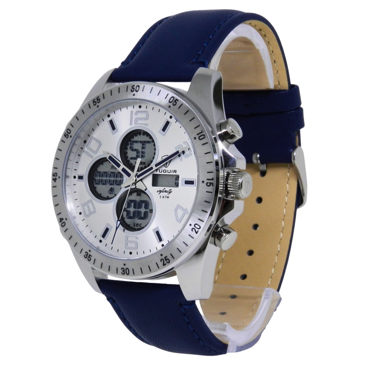 Relógio Masculino de Aço Tuguir AnaDigi Infinity GCS-1274 Prata Prata 5