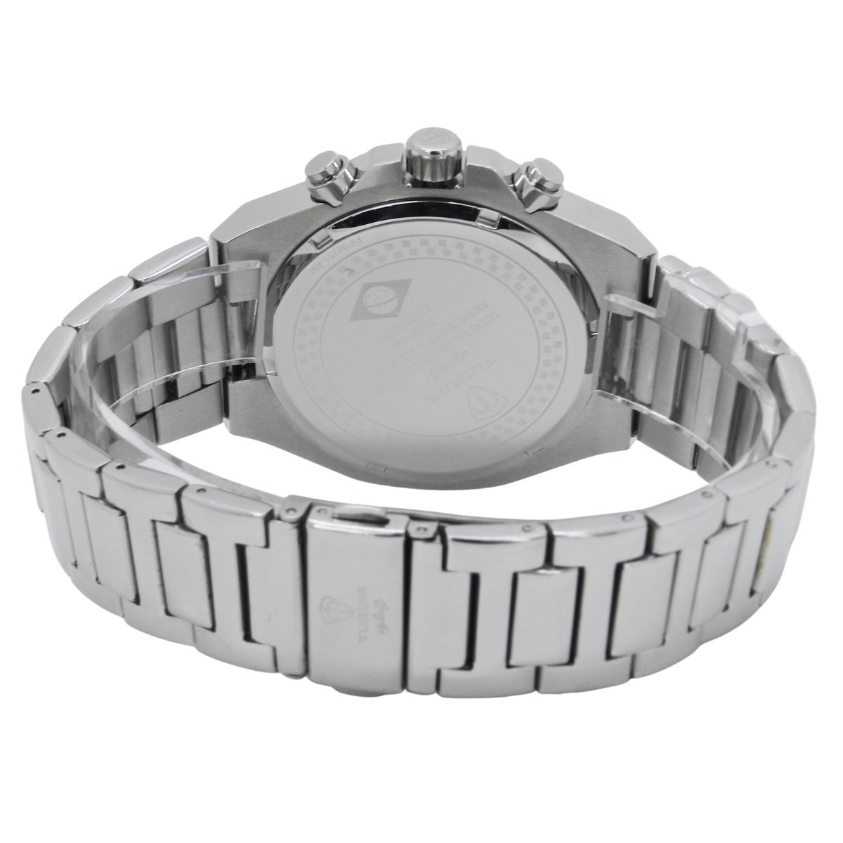 Relógio Cronógrafo Masculino de Aço Tuguir Analógico Infinity GCS-1272 Prata e Preto Prata 6