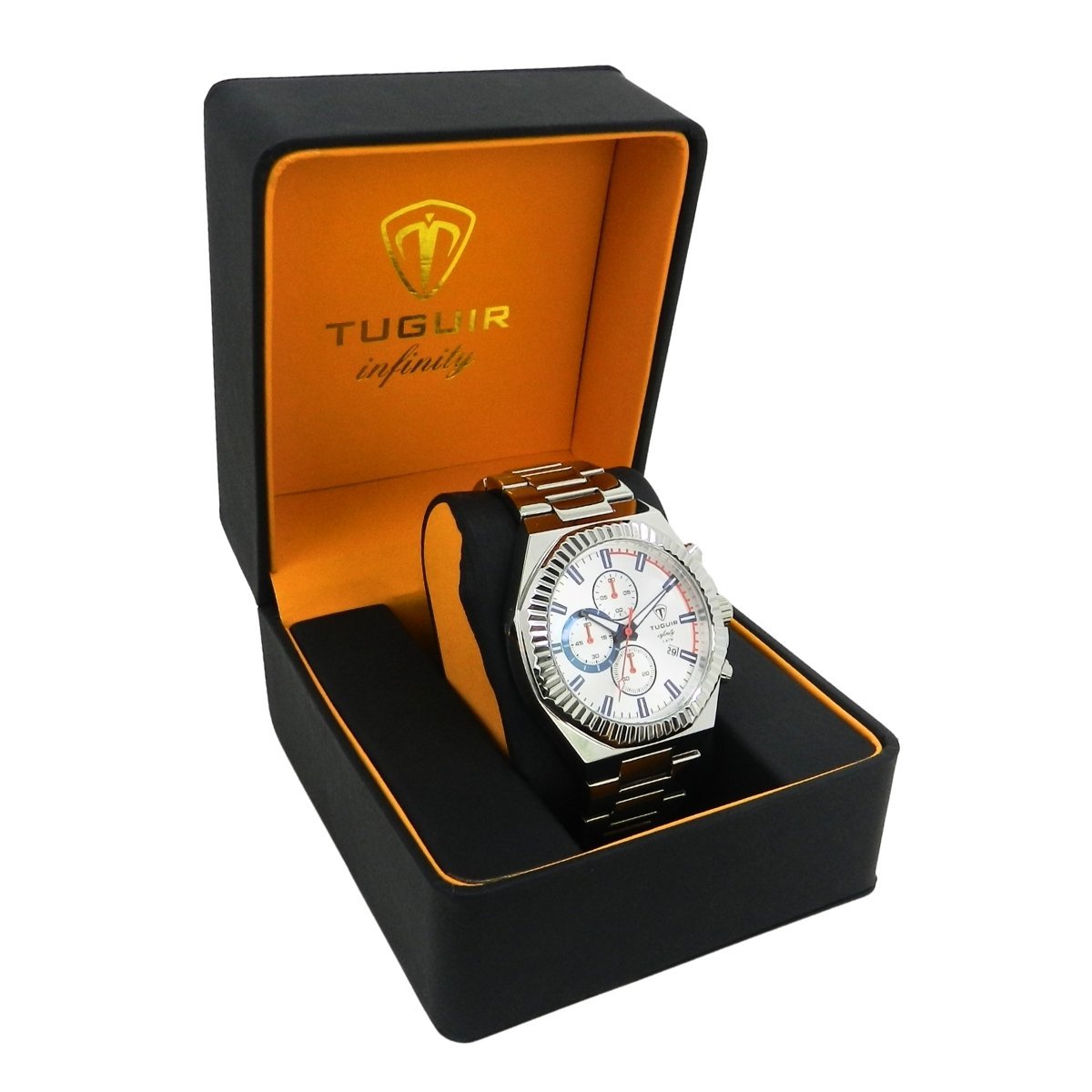 Relógio Cronógrafo Masculino de Aço Tuguir Analógico Infinity GCS-1272 Prata Prata 3