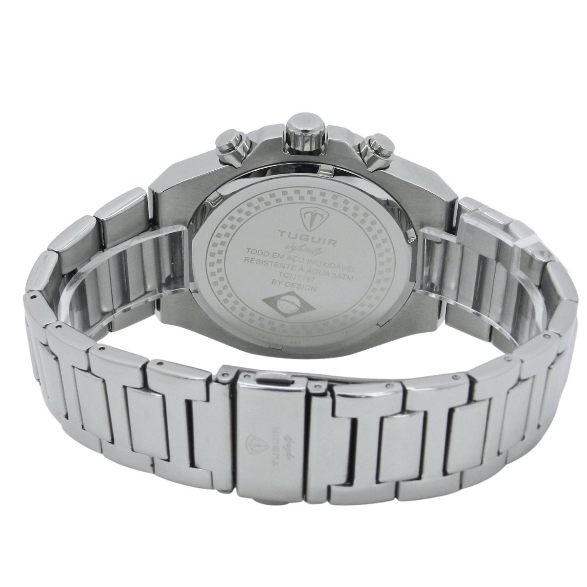 Relógio Cronógrafo Masculino de Aço Tuguir Analógico Infinity GCS-1272 Prata Prata 6