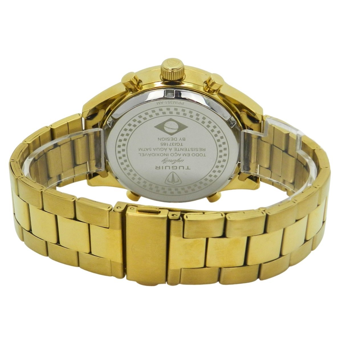 Relógio Masculino de Aço Tuguir AnaDigi Infinity GCS-1265 Dourado e Preto Dourado 6