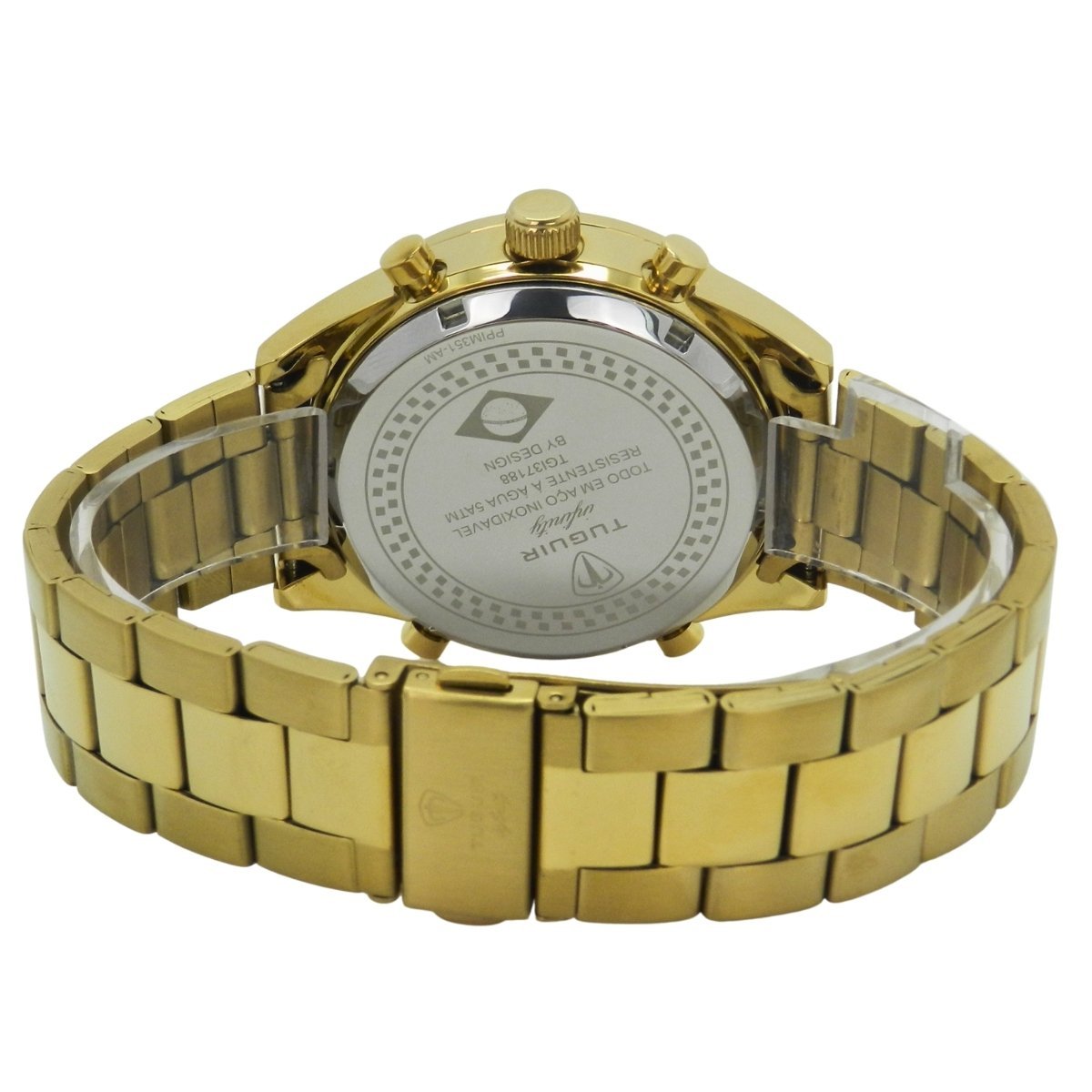 Relógio Masculino de Aço Tuguir AnaDigi Infinity GCS-1265 Dourado e Prata Dourado 6