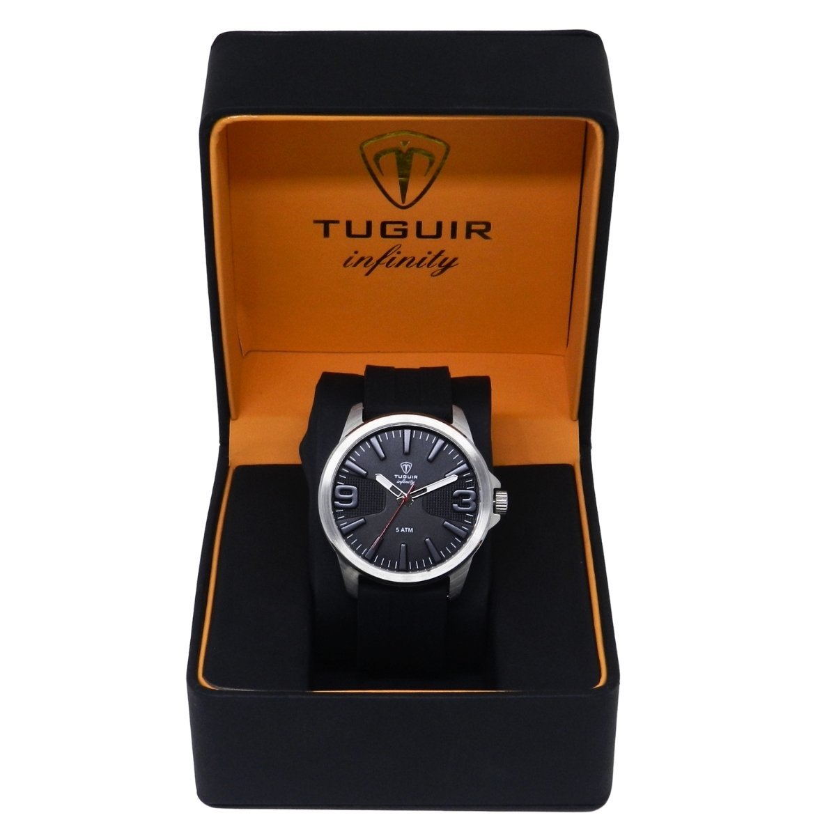 Relógio Masculino de Aço Tuguir Analógico Infinity 9169L Prata e Preto Prata 2