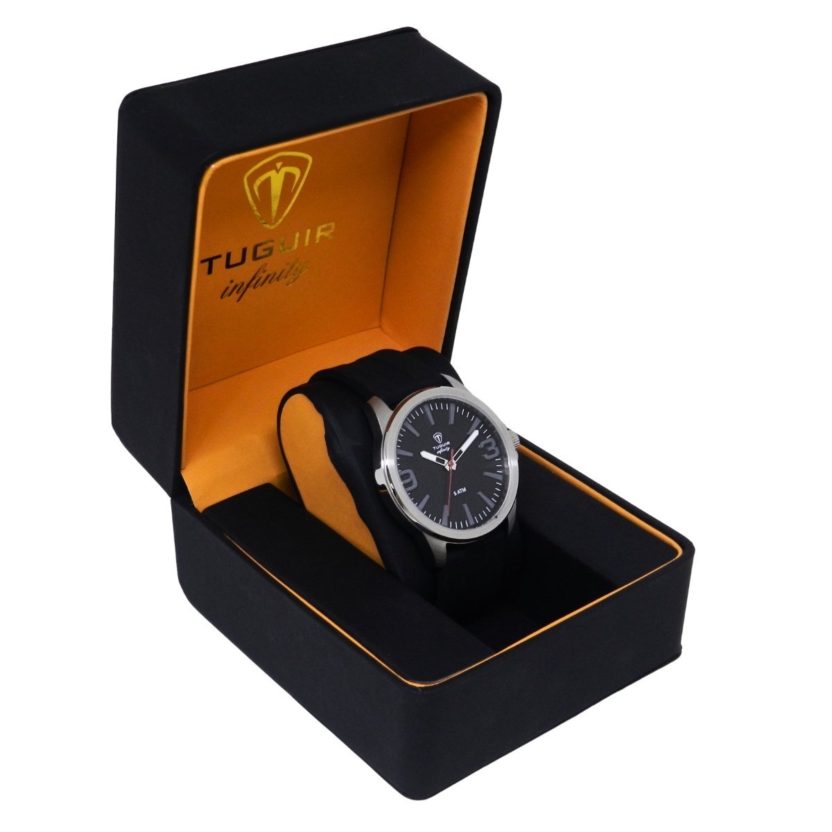 Relógio Masculino de Aço Tuguir Analógico Infinity 9169L Prata e Preto Prata 3