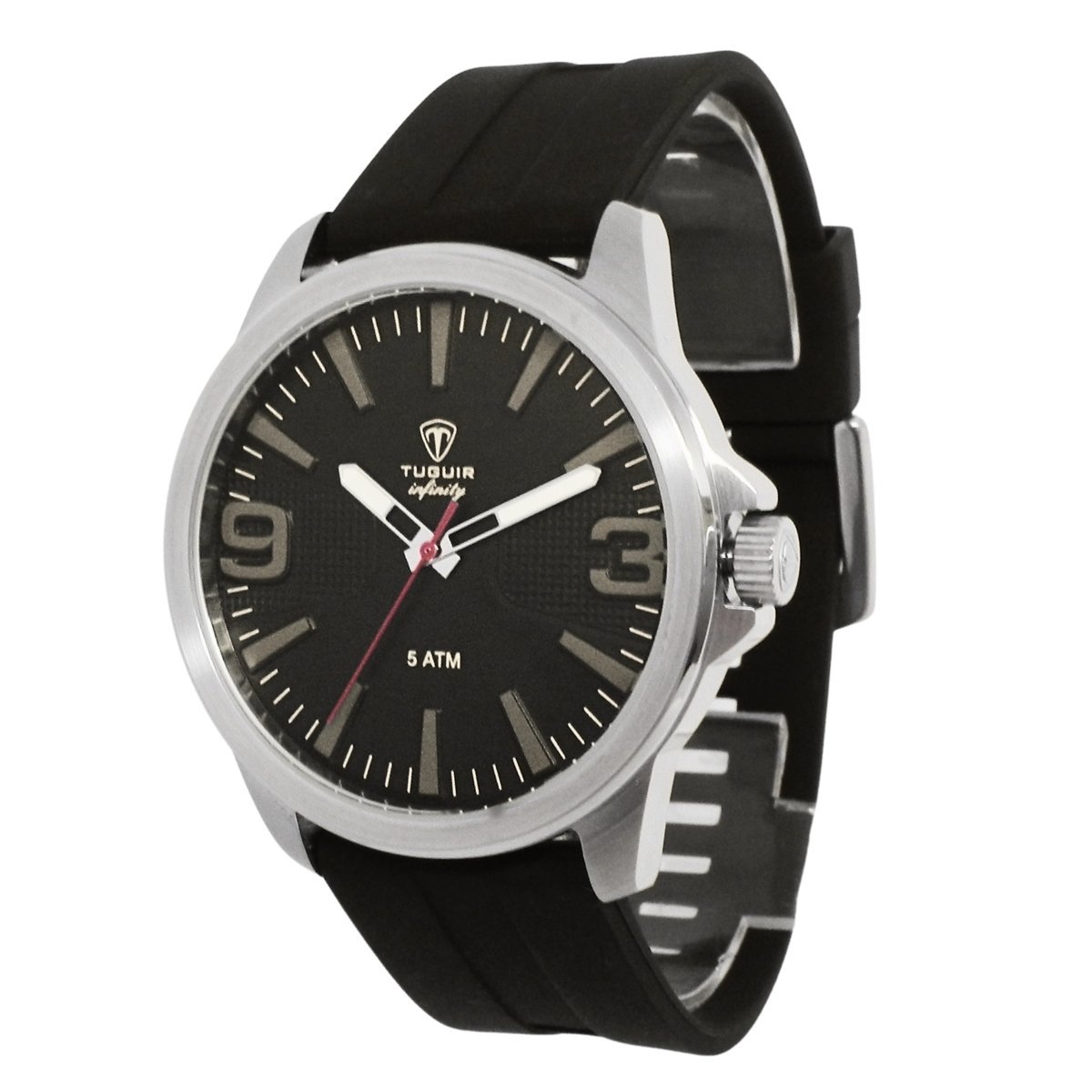 Relógio Masculino de Aço Tuguir Analógico Infinity 9169L Prata e Preto Prata 5