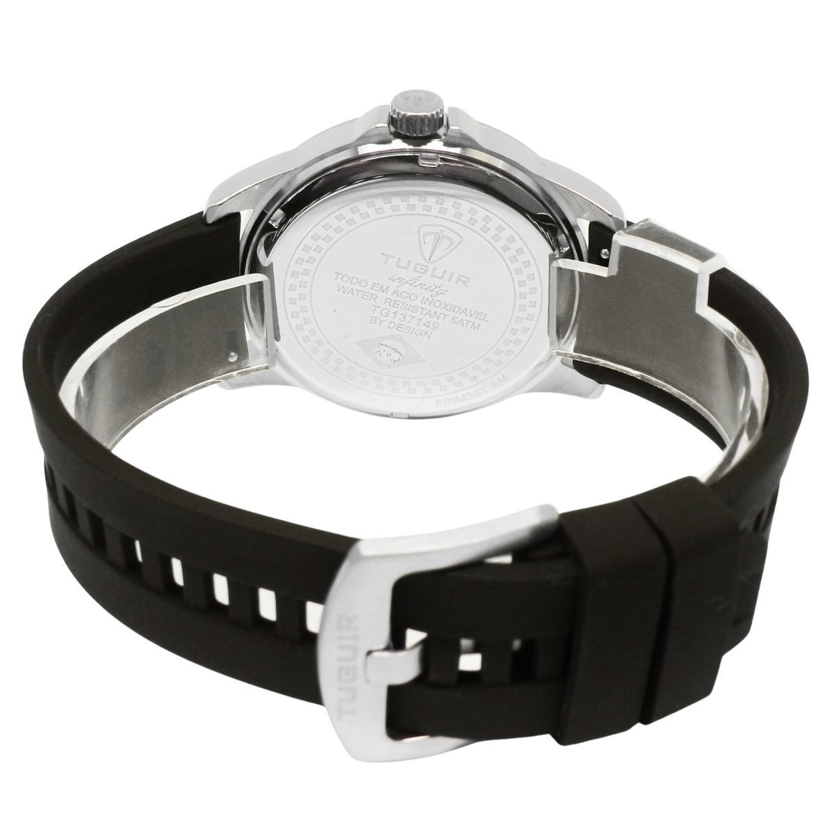 Relógio Masculino de Aço Tuguir Analógico Infinity 9169L Prata e Preto Prata 6