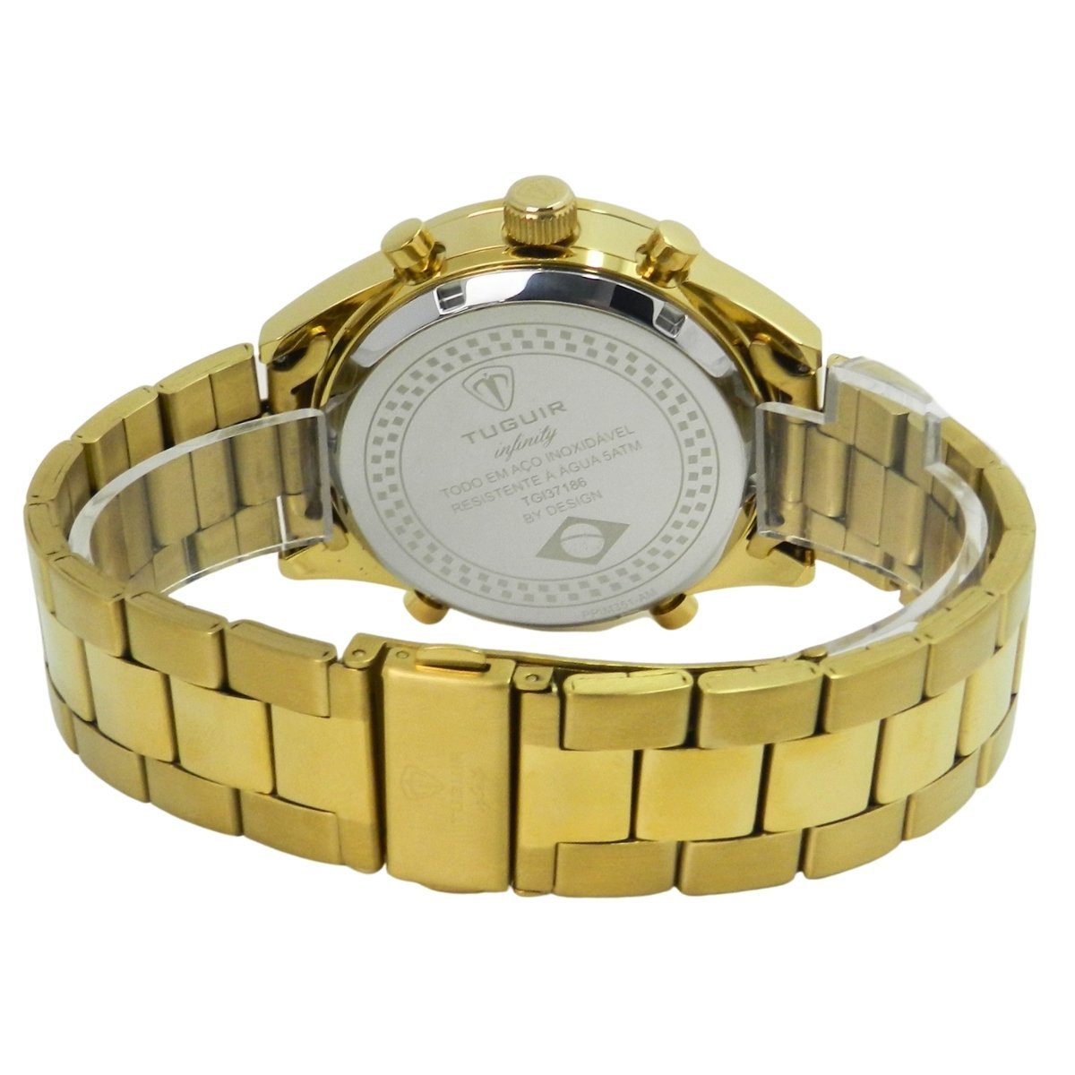 Relógio Masculino de Aço Tuguir AnaDigi Infinity GCS-1265 Dourado e Vermelho Dourado 6