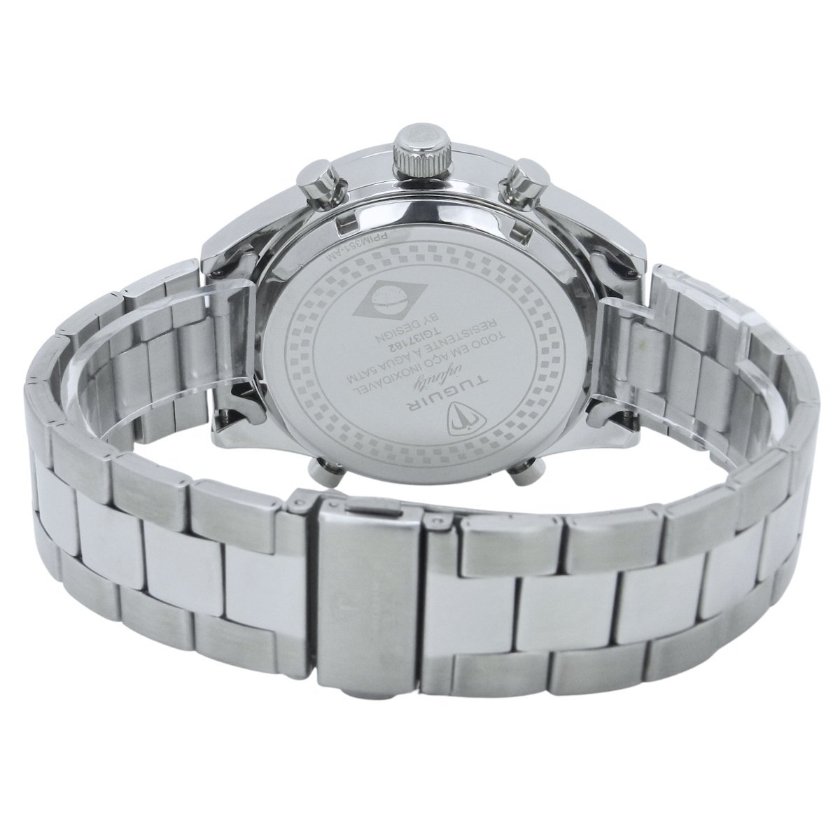 Relógio Masculino de Aço Tuguir AnaDigi Infinity GCS-1265 Prata e Azul Prata 6