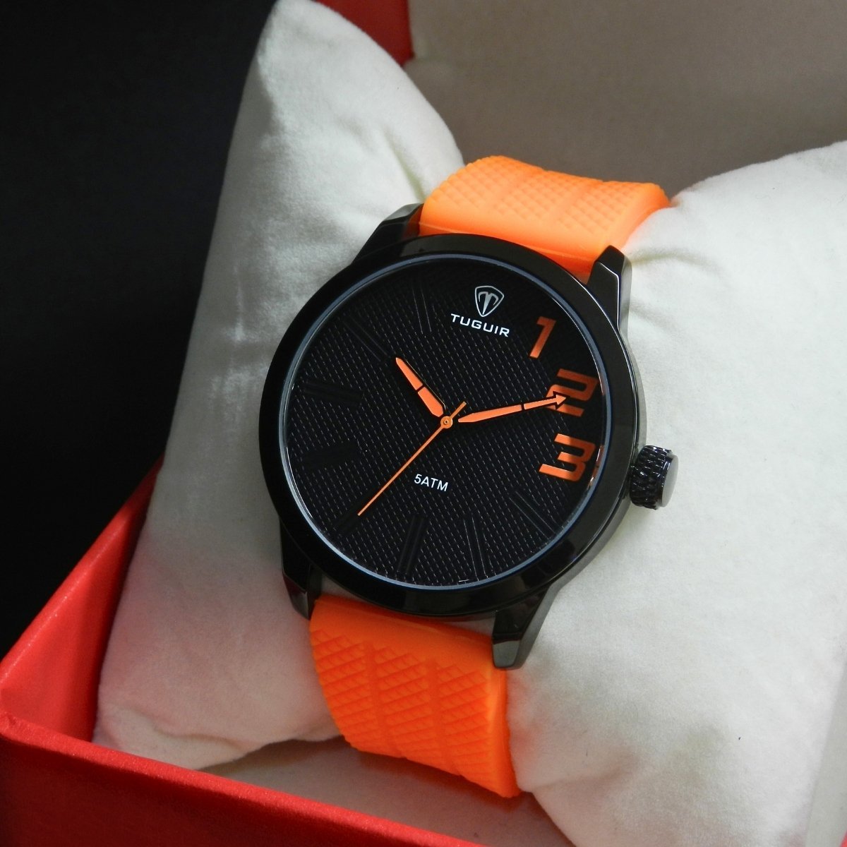 Relógio Masculino Tuguir Analógico TG224 Laranja e Preto Preto 3