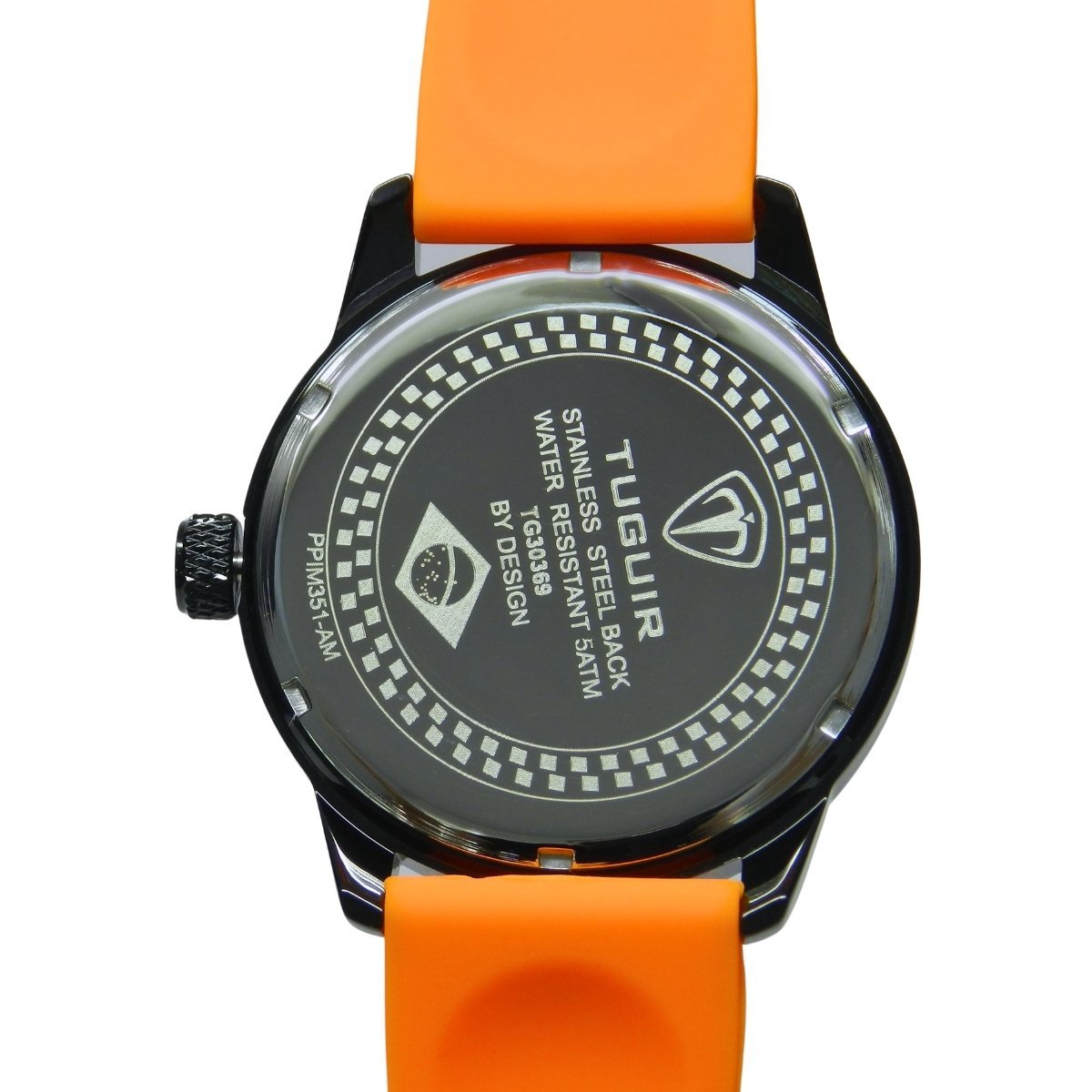 Relógio Masculino Tuguir Analógico TG224 Laranja e Preto Preto 6