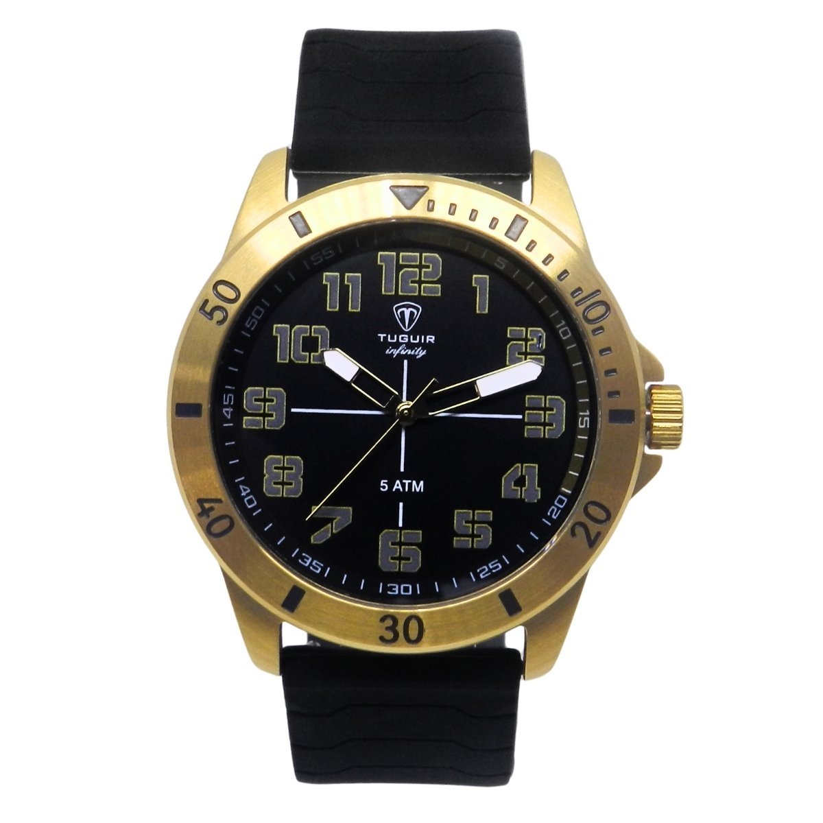 Relógio Masculino de Aço Tuguir Analógico Infinity 9169H Dourado e Preto