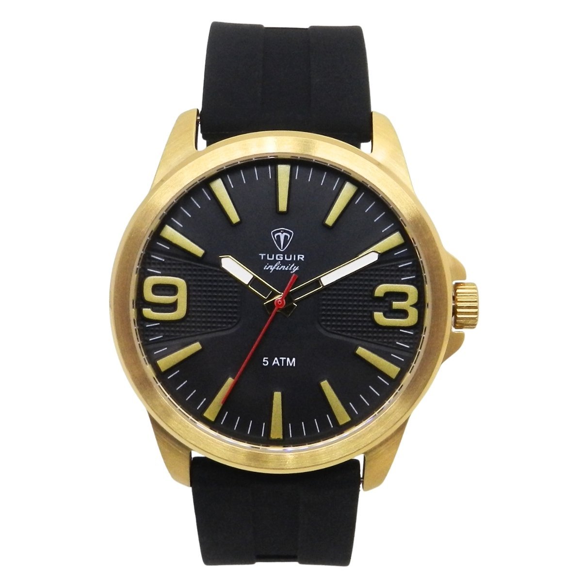 Relógio Masculino de Aço Tuguir Analógico Infinity 9169L Dourado e Preto