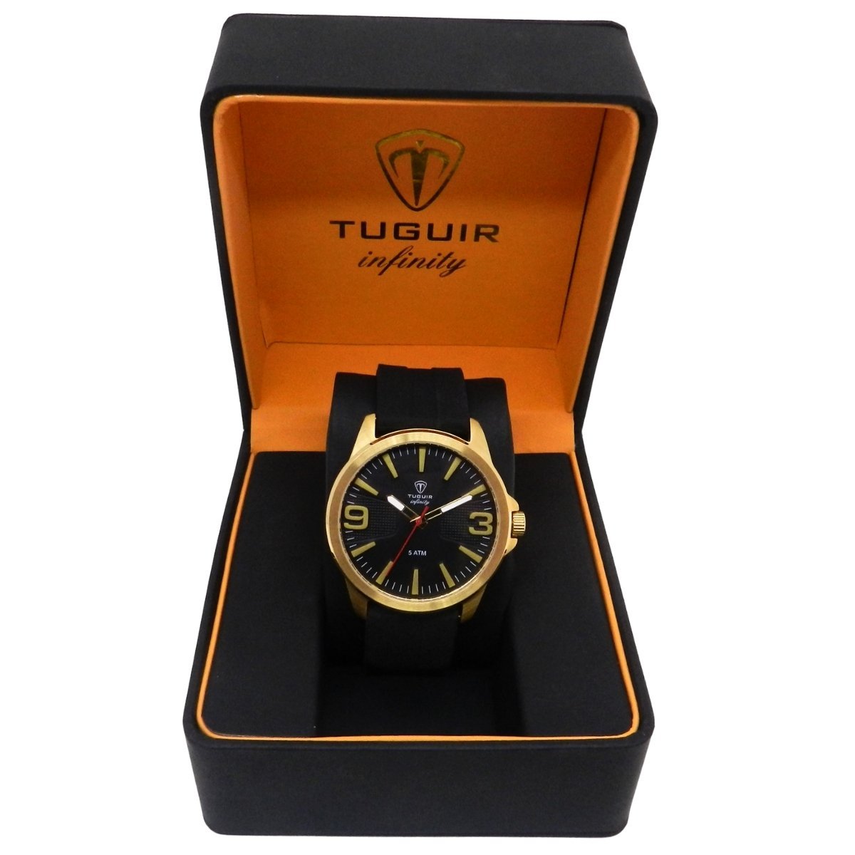 Relógio Masculino de Aço Tuguir Analógico Infinity 9169L Dourado e Preto Dourado 2
