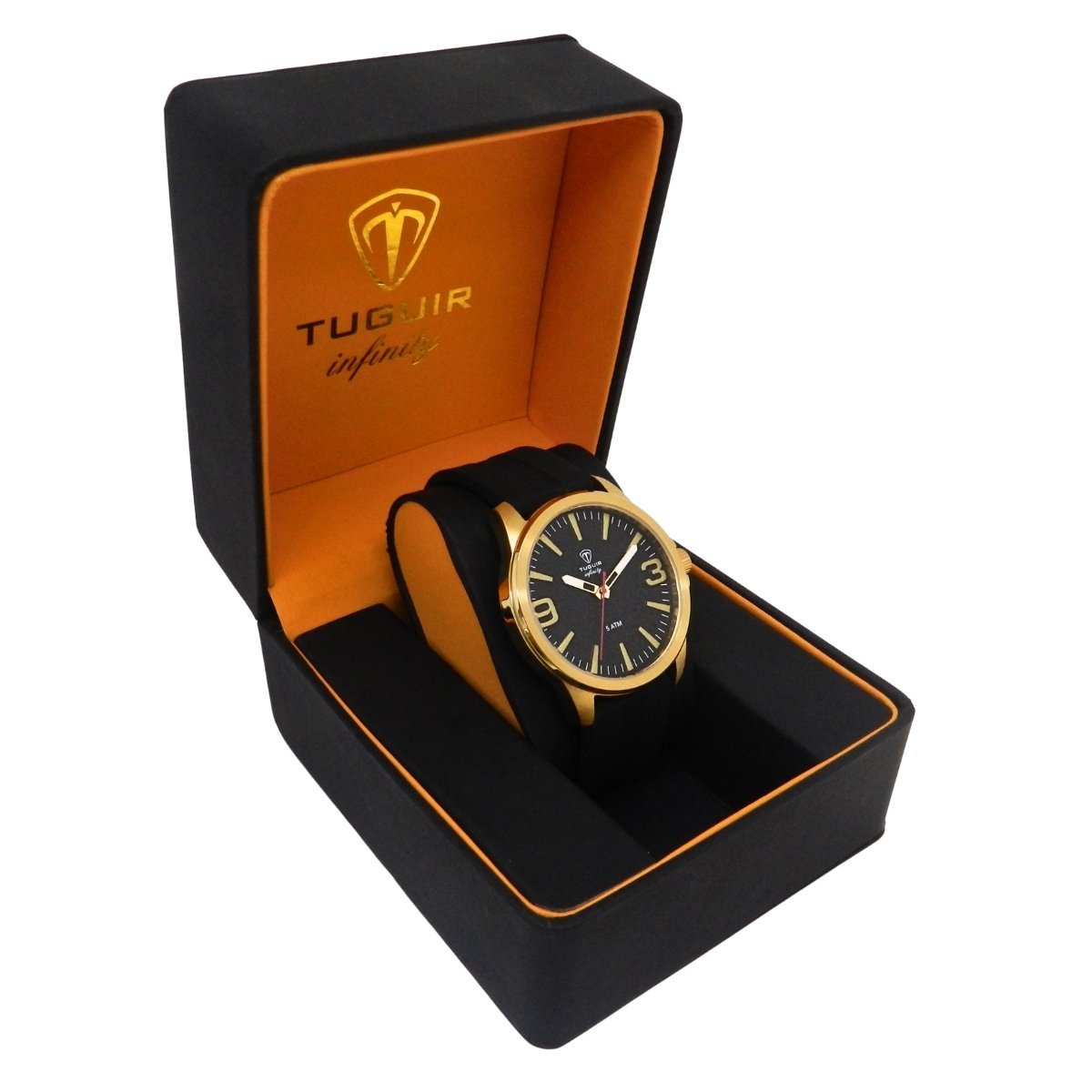 Relógio Masculino de Aço Tuguir Analógico Infinity 9169L Dourado e Preto Dourado 3