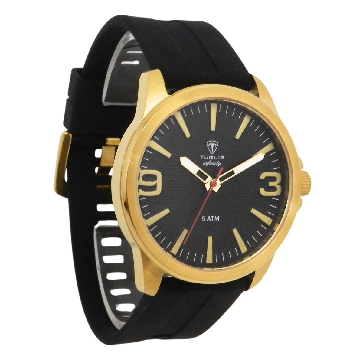 Relógio Masculino de Aço Tuguir Analógico Infinity 9169L Dourado e Preto Dourado 4