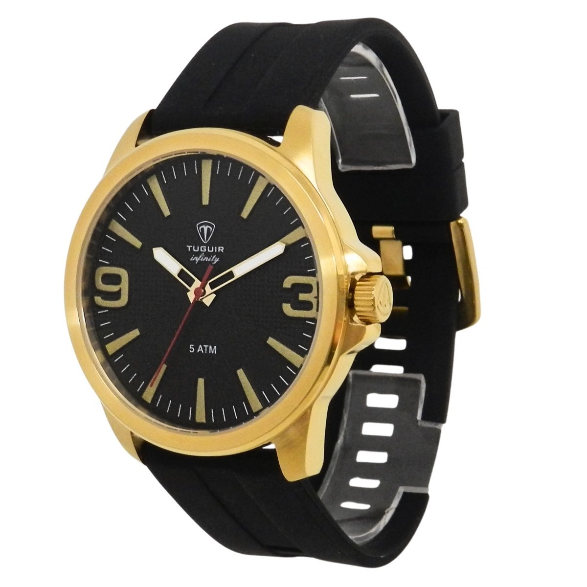 Relógio Masculino de Aço Tuguir Analógico Infinity 9169L Dourado e Preto Dourado 5