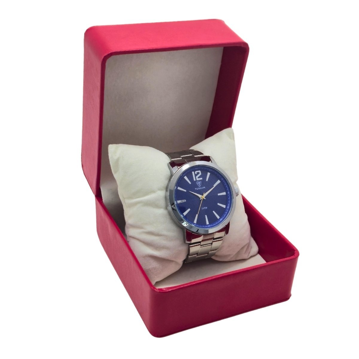 Relógio Masculino Tuguir Analógico TG118 Prata e Azul Prata 3
