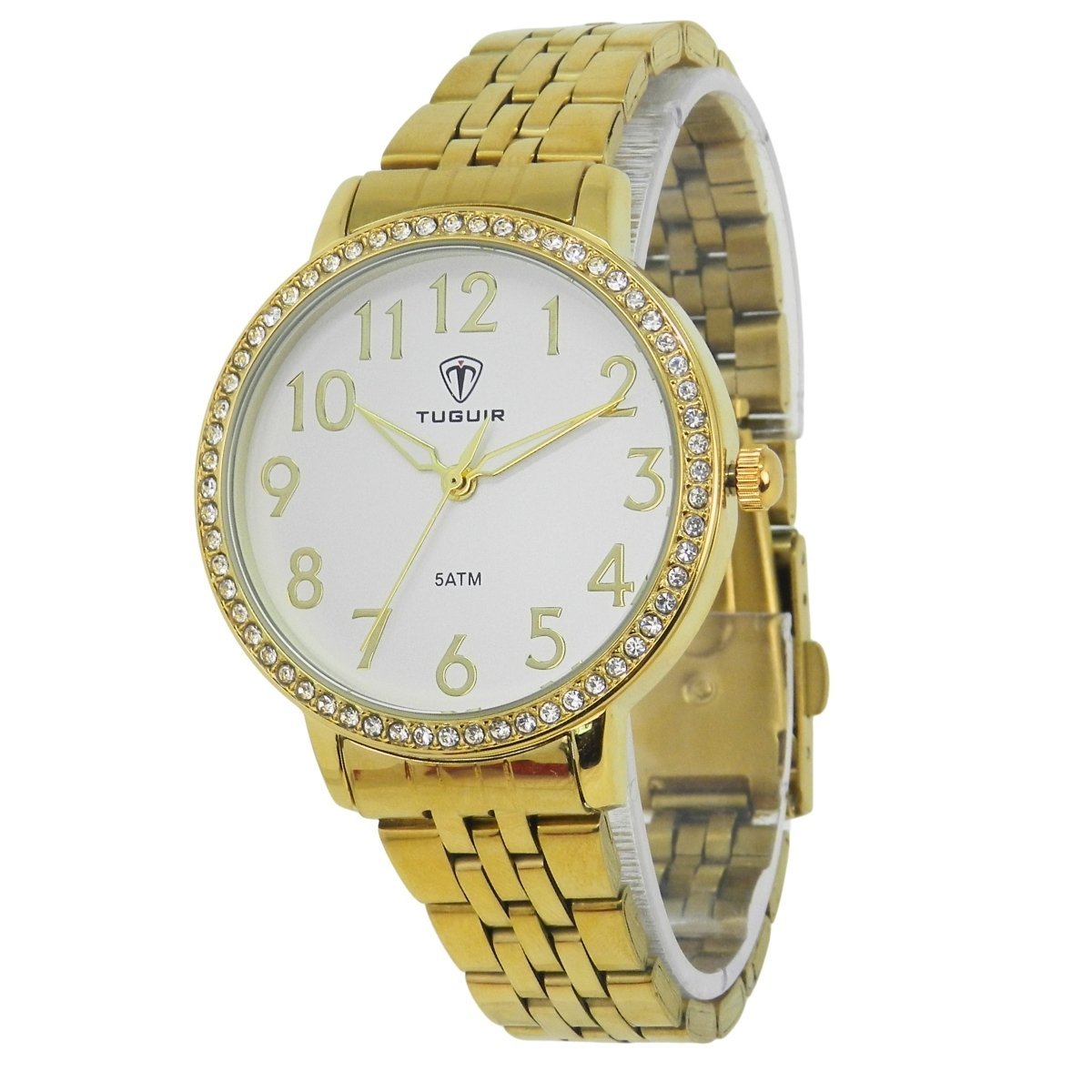 Relógio Feminino Tuguir Analógico TG178-2C Dourado e Branco Dourado 6