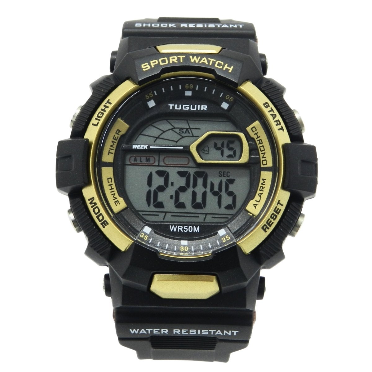 Relógio Masculino Tuguir Digital TG30452 Preto e Dourado
