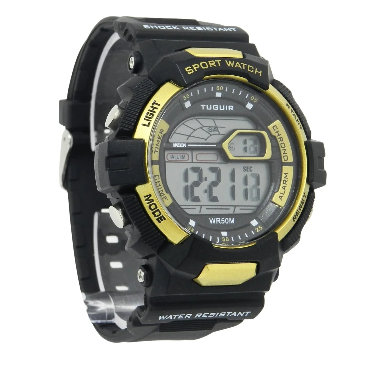 Relógio Masculino Tuguir Digital TG30452 Preto e Dourado Preto 2