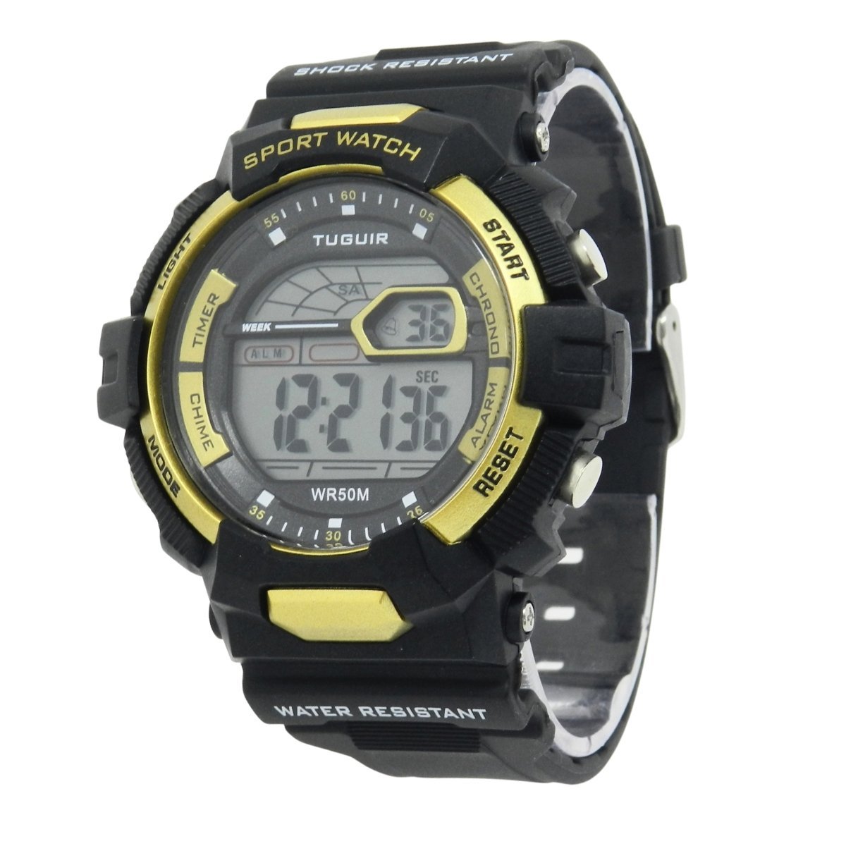 Relógio Masculino Tuguir Digital TG30452 Preto e Dourado Preto 3