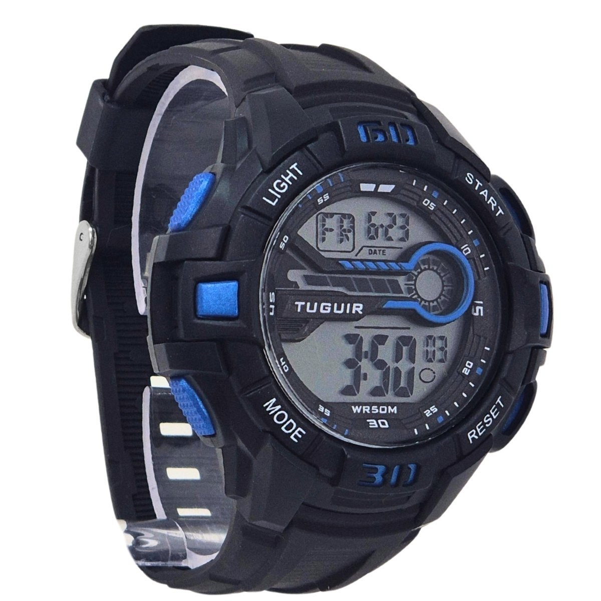 Relógio Masculino Tuguir Digital TG30464 Preto e Azul Preto 2