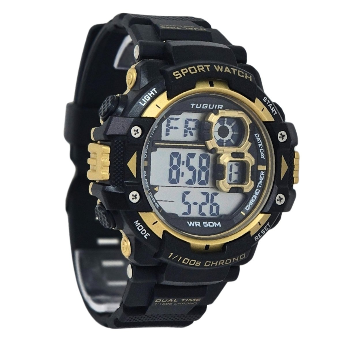 Relógio Masculino Tuguir Digital TG30461 Preto e Dourado Preto 2