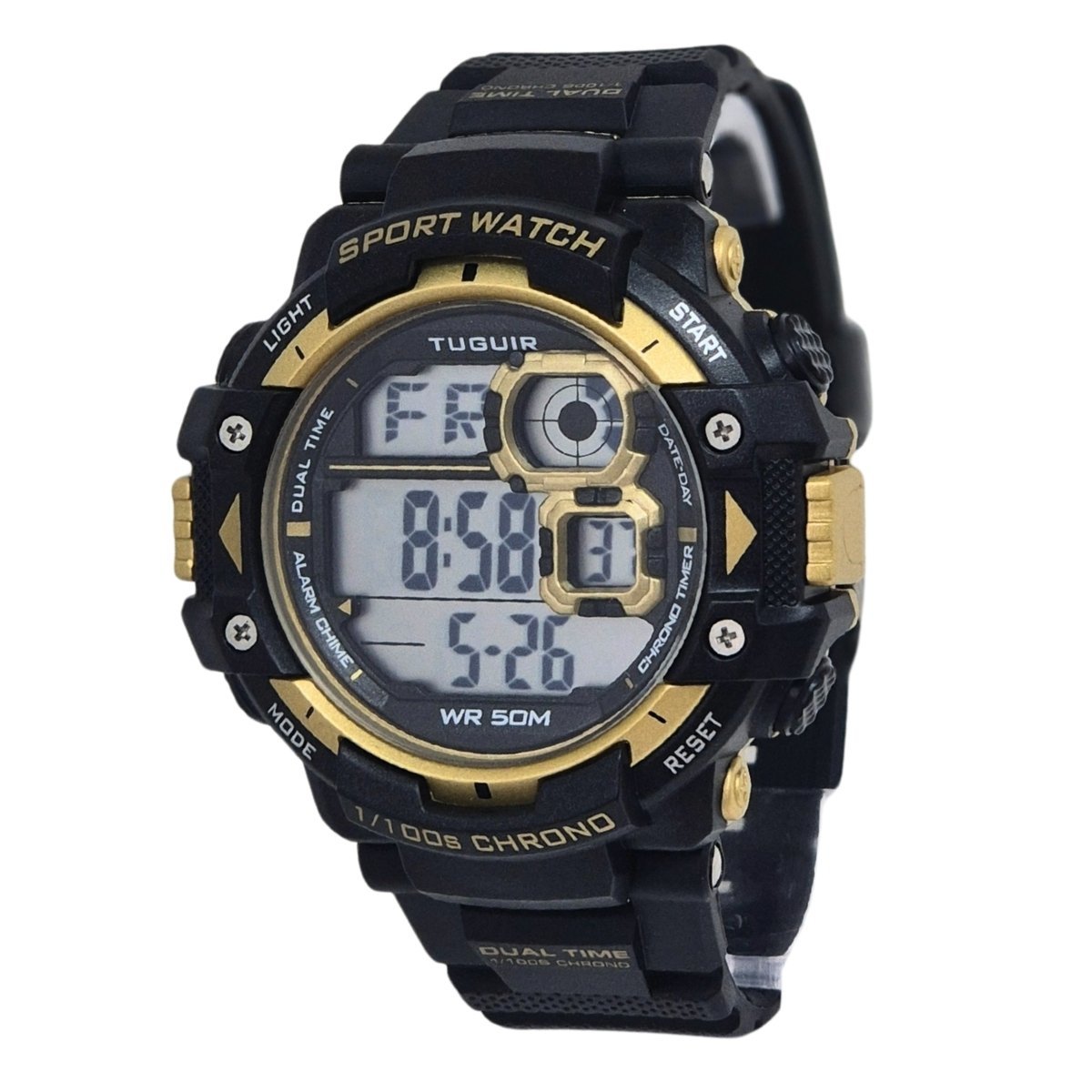 Relógio Masculino Tuguir Digital TG30461 Preto e Dourado Preto 3