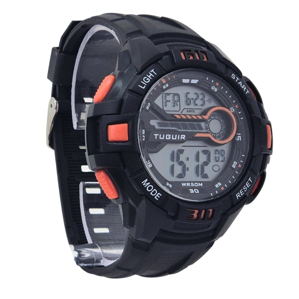 Relógio Masculino Tuguir Digital TG30462 Preto e Laranja Preto 2