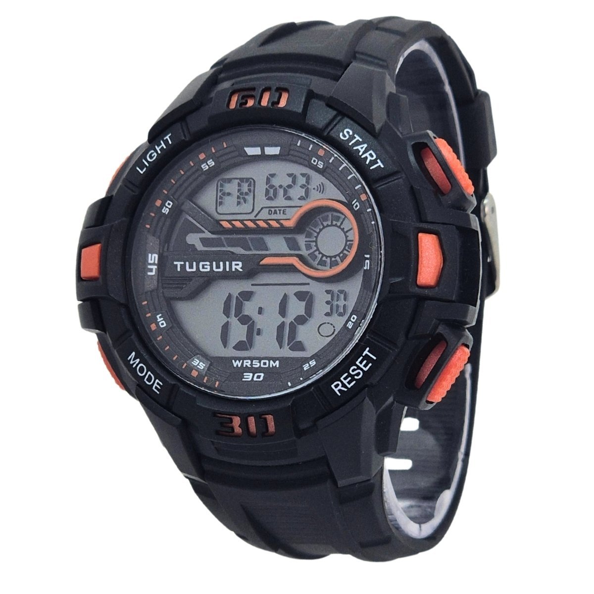 Relógio Masculino Tuguir Digital TG30462 Preto e Laranja Preto 3